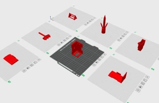 Imagen con las planchas de impresión del diseño 3d para el proyecto sensor de rayos Imagen con las planchas de impresión del diseño 3d para el proyecto sensor de rayos
